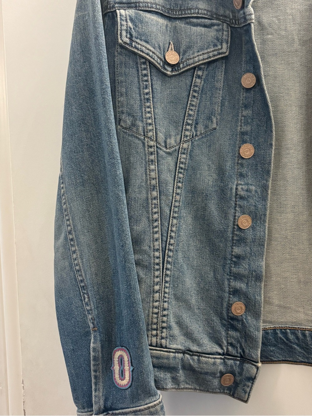MOTHER Denim Embroidered Mother F*cker Patch Denim Jacket - Picture 5 of 8